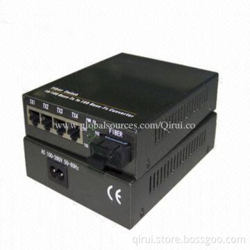 10/100/1000M Dual Fiber 1310nm 40km SC 1 Fiber Ethernet Fiber Switches, 4*RJ45 Port